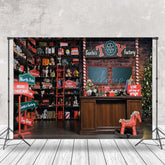Lofaris Retro Santa Toy Factory Christmas Photo Backdrop